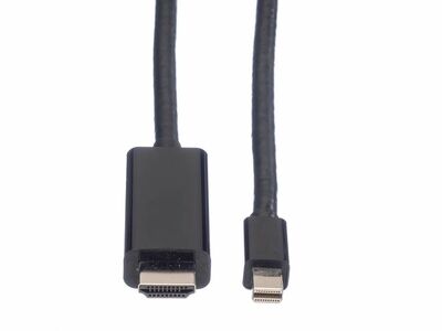 Kábel DisplayPort mini na HDMI M/M 1m, jednosmerný, 4K@60Hz UHD, audio, čierny