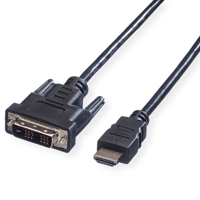 Kábel DVI-D/HDMI M/M 1.5m, Single-Link, 1920x1080@60Hz, čierny