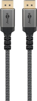 Kábel DisplayPort M/M 3m, 8K@60Hz, DP v1.4, 32.4Gbit/s, čierny/sivý, pozl.konektor