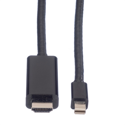Kábel DisplayPort mini na HDMI M/M 2m, jednosmerný, 4K@60Hz UHD, audio, čierny