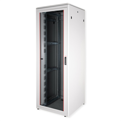 19" Rack na podlahu 47U, 2276x800x800mm (HxWxD), PRO, sklenené dvere, sivý