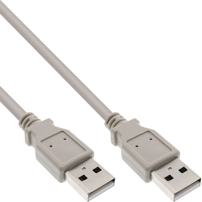 Kábel USB 2.0 A-A M/M 0.5m, High Speed, béžový