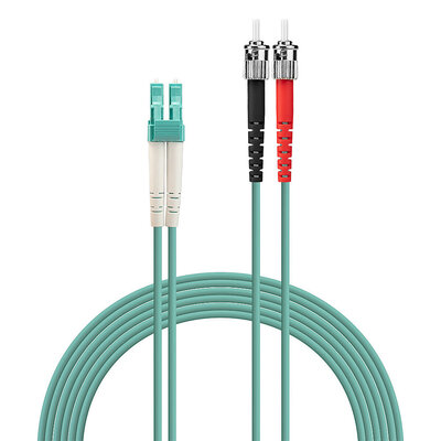 Fiber kábel LC-ST, 15m Duplex OM3(50/125µm), LSOH, tyrkysový
