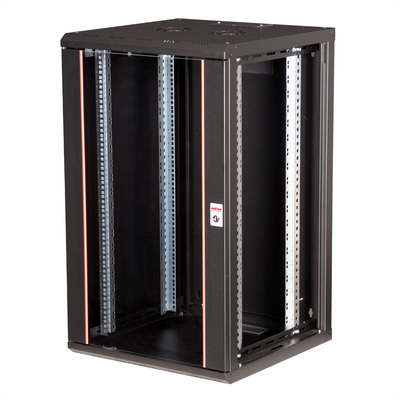 19" Rack na stenu 20U, čierny, 996x600x600mm (HxWxD), RAL9005, PRO, odnímateľné bočnice