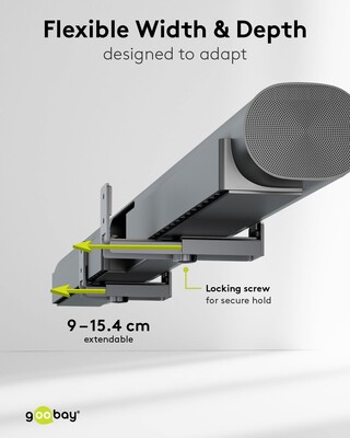 Držiak pre soundbar na stenu, max 15kg, čierny