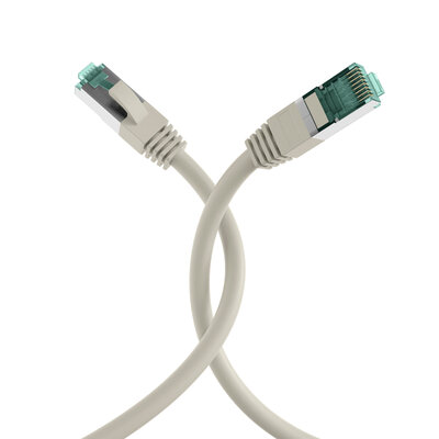 S/FTP (PiMF) Patchkábel LSOH 0.25m cat.6a, sivý, Cu