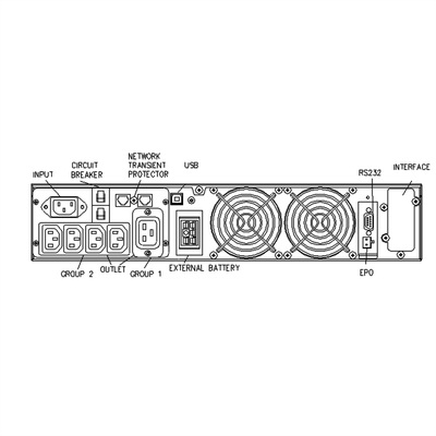 UPS Záložný zdroj, ProSecure III 2000VA/1800W, 19" rack 2U, čierna
