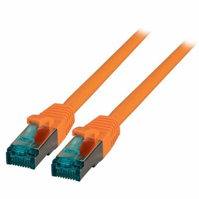 S/FTP (PiMF) Patchkábel LSOH 0.5m cat.6a, oranžový, Cu