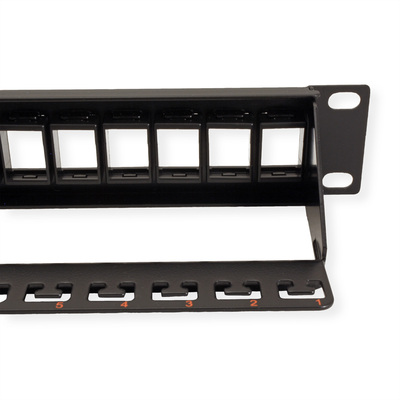 19" Patch panel 24port Keystone, netienený, 1U, čierny