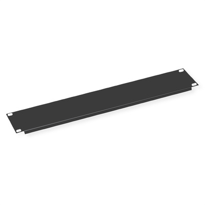 19" záslepka 2U, kovová, čierna RAL9005