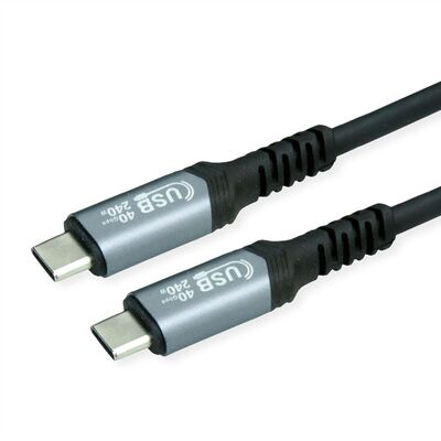 Kábel USB 4 Gen 3x2, Typ C CM/CM 0.5m, 40Gbps, PD 240w 48V5A, čierny