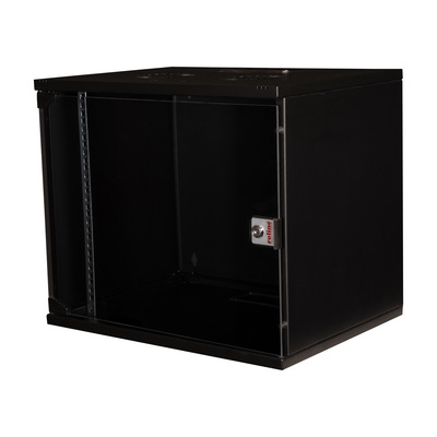 19" Rack na stenu 9U, čierny, 460x540x400 mm (HxWxD), RAL 9005, BASIC