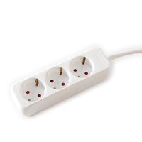 Predlžovačka 3m s 3 zásuvkami, SCHUKO, 1.50mm², čierna