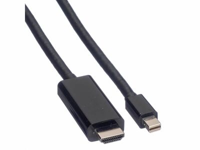 Kábel DisplayPort mini na HDMI M/M 2m, jednosmerný, 4K@60Hz UHD, audio, čierny