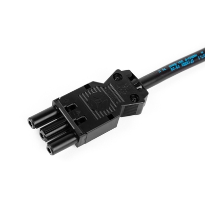 Kábel sieťový 230V, vidlica (CEE7/7) lomená - GST18 (F), 1m, 1.50mm², 16A, čierny