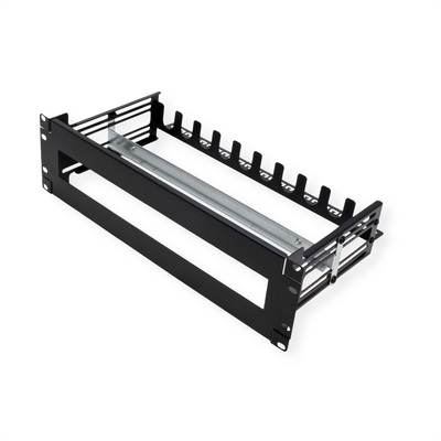 19" lišta pre DIN moduly, DIN lišta, 3U, 22 Modulov, čierna, RAL9005