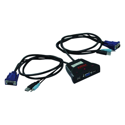 KVM switch/prepínač 2PC, VGA, USB, star+audio