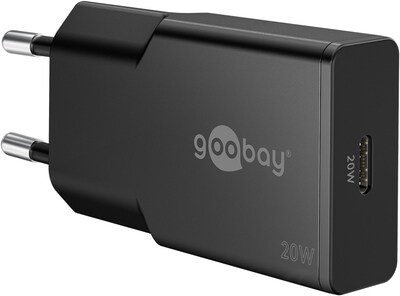 Nabíjačka USB 230V 1x USB Typ C, 20W, GaN, Power Delivery, slim, čierna