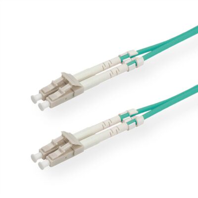 Fiber kábel LC-LC, 3m Duplex OM3(50/125µm), LSOH, low-loss konektor, 2.8mm, tyrkysový