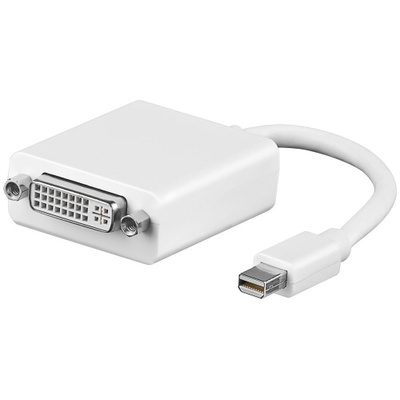 Konvertor mini DisplayPort na DVI-D M/F, 10cm biely, DP. ver. 1.1