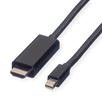 Kábel DisplayPort mini na HDMI M/M 1m, jednosmerný, 4K@60Hz UHD, audio, čierny