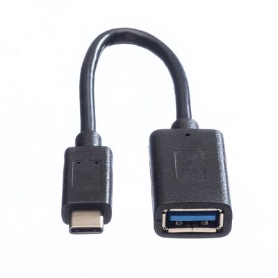 Kábel USB 3.2 Gen 1, Typ C CM/AF 0.15m, 5Gbps, OTG, čierny
