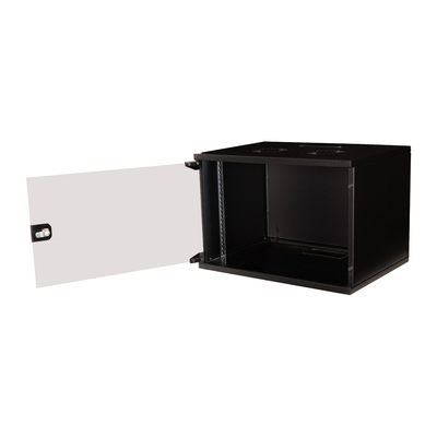 19" Rack na stenu 7U, čierny, 370x540x400 mm (HxWxD), RAL9005, BASIC