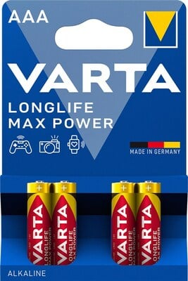 Baterka VARTA Longlife Max Power Alkalická AAA (4ks) 1.5V (LR03) 4BL