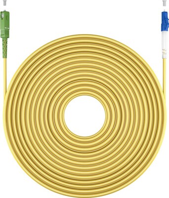 Fiber kábel LC-SC/APC, 2m Simplex OS2(9/125µm), LSOH, G657.A2, ohybný, 3mm, žltý