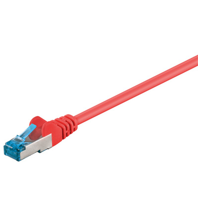 S/FTP (PiMF) Patchkábel LSOH 0.5m cat.6a, červený, Cu