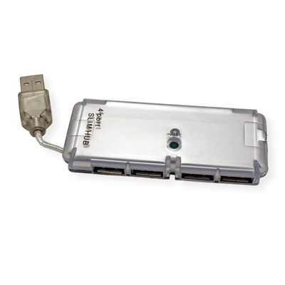 Hub USB 2.0, 4 Port, 4x USB A, MINI, 30cm, sivý