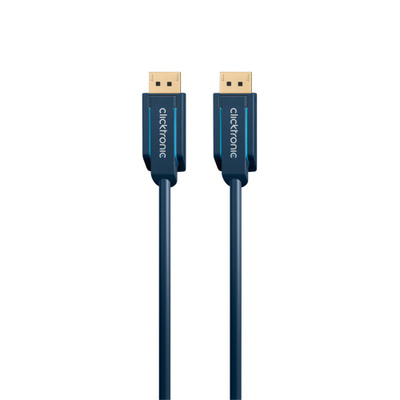 Kábel DisplayPort M/M 3m, 4K@60Hz, DP v1.2, 21.6Gbit/s, modrý, pozl. konektor, ClickTronic