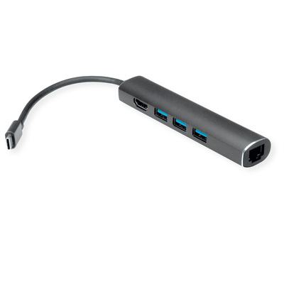 Dokovacia Stanica USB Typ C, HDMI, 3xUSB-A, LAN, 4K@30Hz, 0.15m
