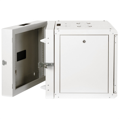 19" Rack na stenu 9U, sivý, 505x600x600mm (HxWxD), RAL7035, PRO, otočný (2-dielny)