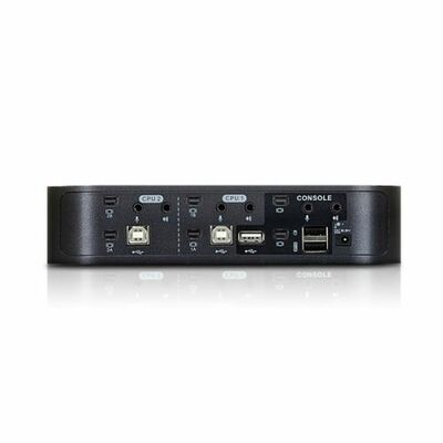 KVM switch/prepínač 2PC, mini DP, USB, USB 2.0  Hub, Audio, DUAL VIEW