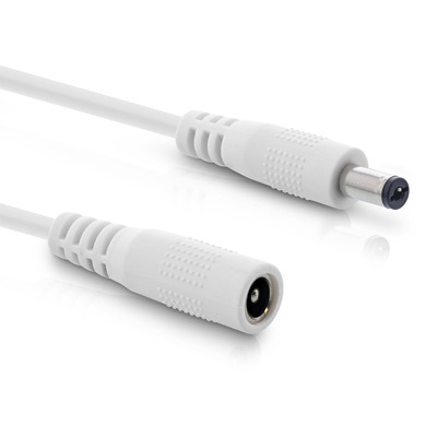 Kábel predlžovací DC 5.5mm / 2.1mm, AWG24, 5m, biely