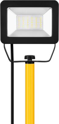 Prenosný LED reflektor s držiakom/stojanom, IP65, 30W studená biela, výška 73-163cm, 2.5m kábel