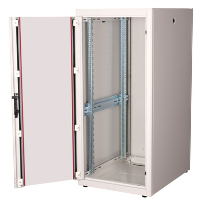 19" Rack na podlahu 26U, 1300x600x800mm (HxWxD), BASIC, sklenené dvere, sivý