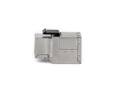 Konektor Keystone cat.6, tienený, strieborný, SPOJKA RJ45, slim