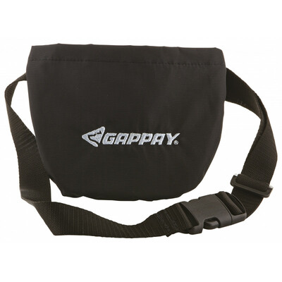 Výcviková kapsička na pamlsky na pás, otvorená, opasok s plastovou sponou, vyšitý nápis Gappay