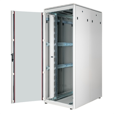 19" Rack na podlahu 42U, 2053x800x1200mm (HxWxD), PRO, sklenené dvere, sivý