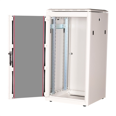 19" Rack na podlahu 22U, 1164x600x600mm (HxWxD), PRO, sklenené dvere, sivý