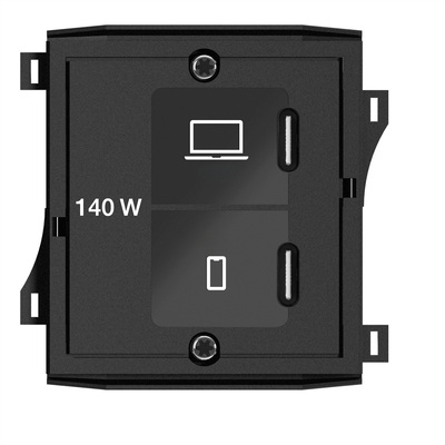 Modul pre BACHMANN, nabíjací/charger, 3xUSB (USB C), PD (28V5A) 140W, ext. zdroj, čierny