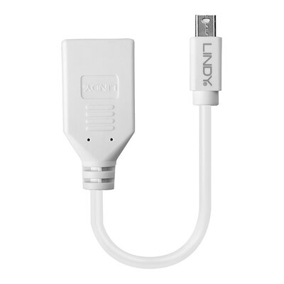 Adaptér mini DisplayPort - DisplayPort, M/F, v1.1, 4K@60Hz, 20cm, biely