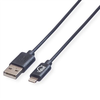 Kábel USB "Lightning" pre Apple, 0.15m, High Speed, čierny