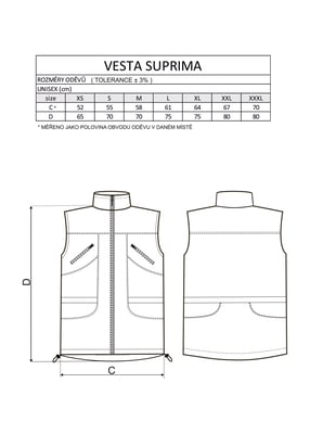 Vesta SUPRIMA bez kapucňe, sieťovaná podšívka, s prieduchmi na chrbáte, funkčná, čierna, M §