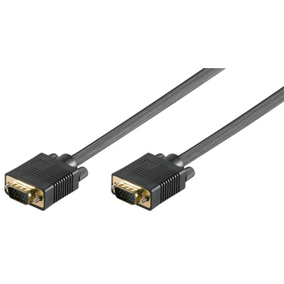 Kábel VGA M/M 0.8m, prepojovací, tienený, čierny, G pozl. kon.
