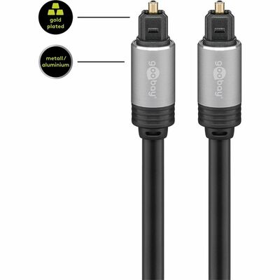 Kábel Toslink audio optický SPDIF prepojovací M/M 5m, + adaptér 3,5mm mini toslink, čierny