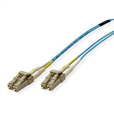 Fiber kábel LC-LC, 1m Duplex OM3(50/125µm), LSOH, low-loss konektor, 2.8mm, tyrkysový