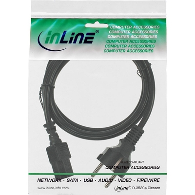 Kábel sieťový 230V, vidlica (CEE7/7) priama - C13, 0.5m, 0.75mm2, 10A, čierny